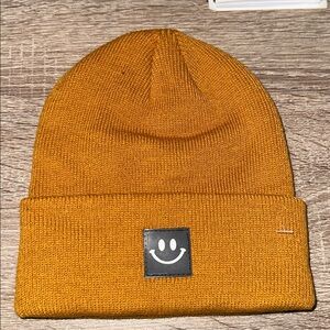 Smiley Face Mustard Beanie
